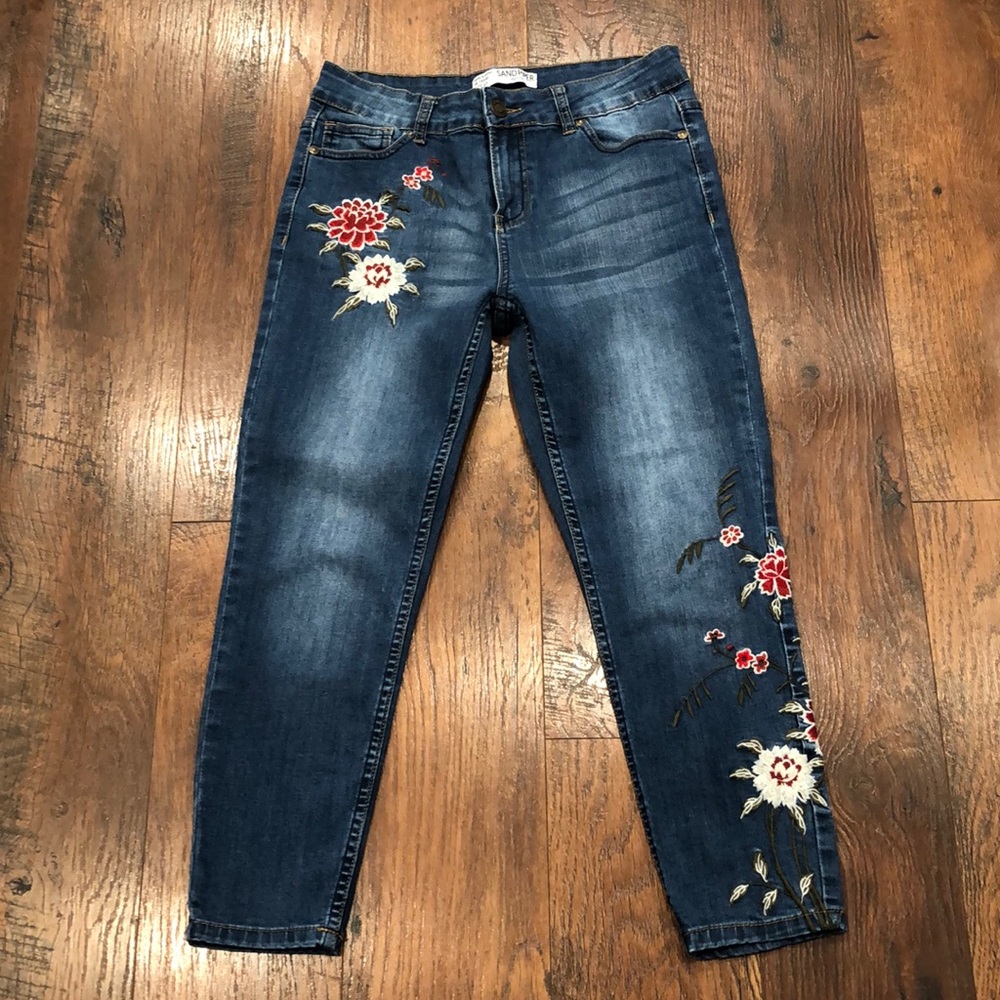 Sandpiper Floral Crop Jeans